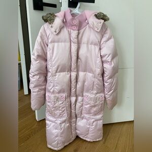 Gap Kids Down Fill Long Pink Puffer Jacket